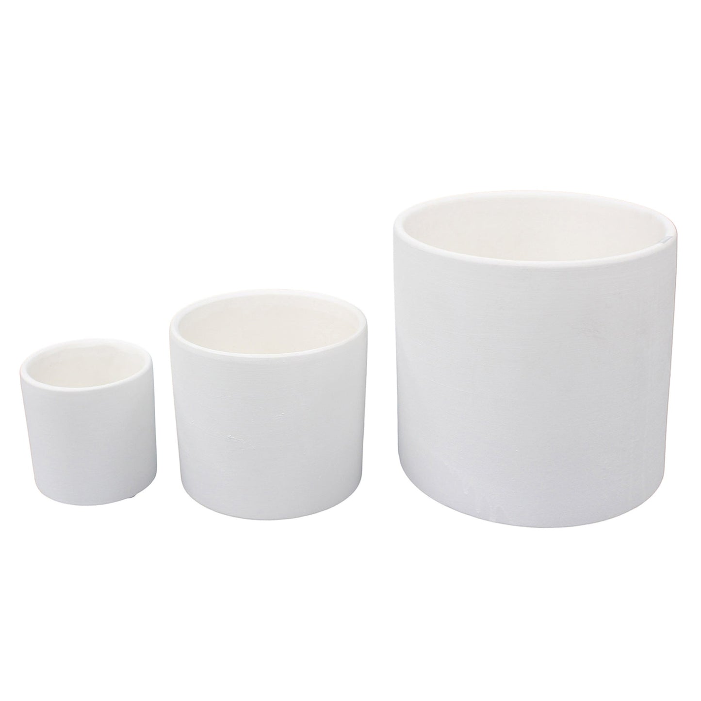 White Terracotta Cyldr Pot 7"